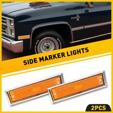 2X Front Side Marker Lights For 1981-1986 Chevy C10 C20 C30 K10 K20 K30/Suburban