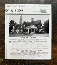 Priory Ford - Bourne End - Buckinghamshire For Sale - 1925 Press Cutting r447