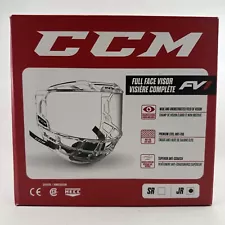 CCM Hockey Full Shield Visor For Helmet W Bag FV1 Junior Clear Helmet Sz XS / S