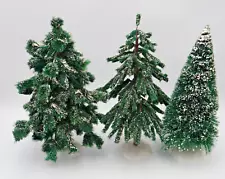 Dept 56 Snowy Pine Trees For Village Large 15"-12" Lot Of 3 Christmas Accessory