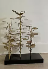 Global Options Eucalyptus Trees Golden Brass Branches Black Granite Base Artsy