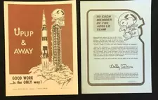 (2) Original NASA Apollo Snoopy Posters Small 10 x 8