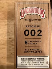 Backwoods Small Batch No. 002 Rare LIMITED EDITION Collectible (EMPTY BOX)