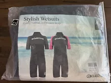 Kwarteng Men's Full Body Neoprene Wetsuit Size mens Lg.NEW Black W/ Blue Sleeves