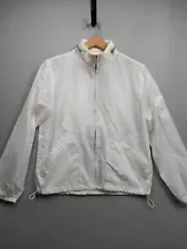 Aeropostale Windbreaker Women Medium White Breathable Pockets Lightweight Jacket