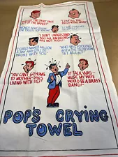 Fabulous Vintage 1960's Cotton Pop's Crying Towel Kitschy Humorous Graphics