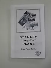 Instruction Booklet for Stanley 45 Plane Dated 7-1-30 (Reproduction) not a copy