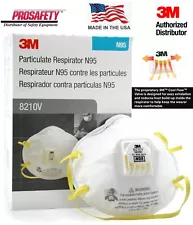 3M 8210V N95 Particulate Respirator Protective Dust Masks Exhalation Valve 10/BX