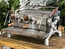 SLAYER ESPRESSO V3 2 GROUP ESPRESSO COFFEE MACHINE BLACK & TIMBER COMMERCIAL BAR