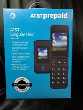 AT&T Prepaid Cingular Flex 4G/LTE Easy to Use Flip Phone Charcoal Brand New