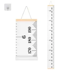 Growth Chart for Kids, Canvas Height Chart Ruler Removable Hook Hanging Wall Rul