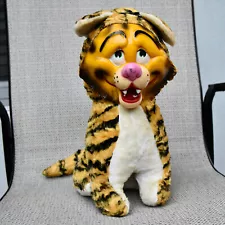 LG VTG Rubber Face Plush Tiger Stuffed Animal Toy Unbranded Green Eyes Pink NOSE