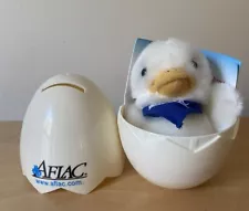 AFLAC Piggy Bank Egg With Baby Talking Duck Key Chain