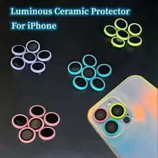 Luminous Camera Lens Glass Protector Metal Ring For iPhone 12 13 14 15 Pro Max