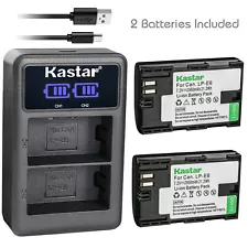 Kastar 2x Battery & Charger for Canon EOS 60D 70D 80D 5D Mark II III 6D 7D LP-E6