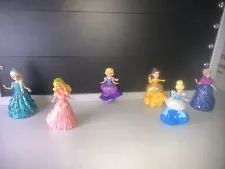 Lot of 6 Disney Princess Magic Clip Snap On Dresses Elsa Anna Aurora Belle