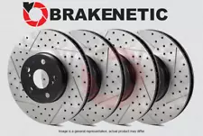 FRONT+REAR BRAKENETIC Premium Drill Slot Brake Rotors w/AKEBONO BPRS35993