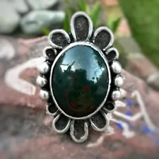 BLOODSTONE Sterling Silve Native American Southwestern Ring 925 Vintage Size 7