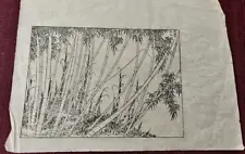 Japanese Woodblock Print bamboo trees unknown artist