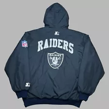 Vintage 1990s NFL Los Angeles Raiders Starter Zip Up Puffer Jacket