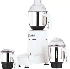 Preethi Eco Plus Mixer Grinder 110-Volt for use in USA/Canada, White, 3-Jars