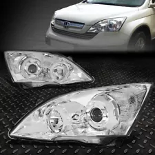 FOR 2007-2011 HONDA CRV CHROME HOUSING CLEAR CORNER PROJECTOR HEADLIGHT/LAMP SET