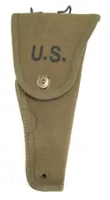 US WW2 M1916 Colt 1911 .45 Holster OD Cotton Webbing Experimental M1Holster