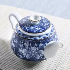 Sale Teacup and Teapot Porcelain Pots for Adults Small Blue White