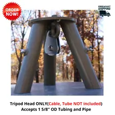 Tripod Header Unit w/Pulley Feeder Stump Puller Camping Hunting Hanging Fire Pit