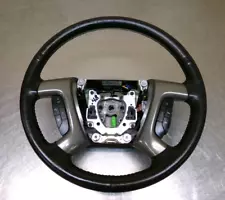 Chevrolet GMC Tahoe Yukon Steering Wheel Black Leather 07-14 Heated (For: 2009 Yukon Denali)