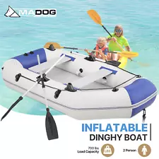 7.4ft Inflatable Tender Boat Fishing Rafting Pontoon Dive Rescue Dinghy w/2 Oars