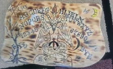 New ListingCustom Wooden Ouija Board & Planchette With Satanic Baphomet on Wood. Rare