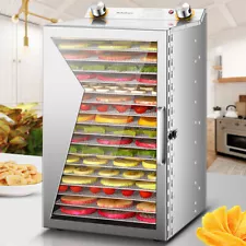 18 Trays Food Dehydrator Machine 304 Stainless Steel Adjustable Temp & Timer