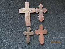 Set of 4 Ancient 17-19th Century Christian Crosses