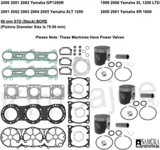 Yamaha GP 1200 R XL XLT XR 1800 Power Valves 80 mm STD BORE Piston Kits Rebuild (For: 1999 Yamaha)