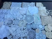 Huge lot of 40 Pieces vintage linens doilies crochet Textiles #2