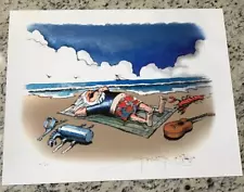 SIGNED By STANLEY MOUSE "BEACHED JERRY" NUMBERED FINE ART PRINT 22/200 17 x 22