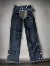 USA Bikers Dream Leather Chaps Made In USA EUC Crotchless 3XS Ladies Unisex