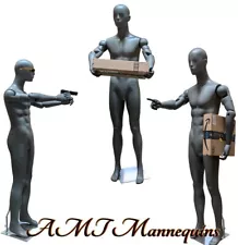 Flexible Posable Bendable Arms, Gray Heavy Handmade Male Mannequin MZ-NI-A1