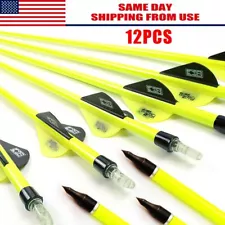 12Pcs Archery Carbon Hunting Target Arrows 30" SP500 For Compound/Recurve Bow US