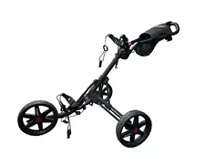 Clic Gear 3.5+ 3 Wheel Golf Push Cart w/Brake Ball Basket Foldable