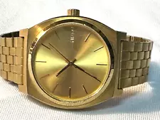 Nixon Minimal The Time Teller Gold Tone 14K Watch , New Battery