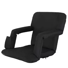 Black Stadium Seats Chairs Ergonomics For Bleachers 5 Reclining Positions