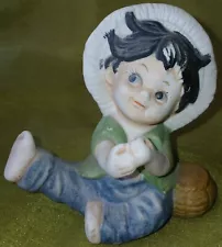 Vintage Little Fishing Boy Figurine Statue 2491