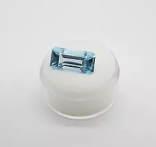 RARE 8.40ct ELONGATAED FANCY EMERALD CUT Blue Topaz LOOSE GEM