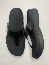 Vionic Luminous Black Thong Sandals Platform Flip-Flops see through strap 8/39