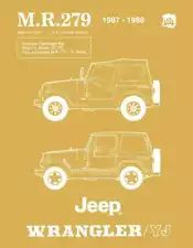 Service Manual for 1987-1988 Jeep Wrangler and YJ