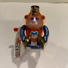 Z Wind Up Toy 2009 Tomy Tucker Orange & Blue Monkey with Cymbals Works 3”