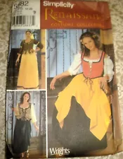 Simplicity Renaissance Costume Collection Pattern 5582 Corset Skirt Veil 12-20