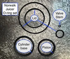 BEST PRICE! Genuine Norwalk Juicer - O-Ring Set - New - FREE SHIPPING!